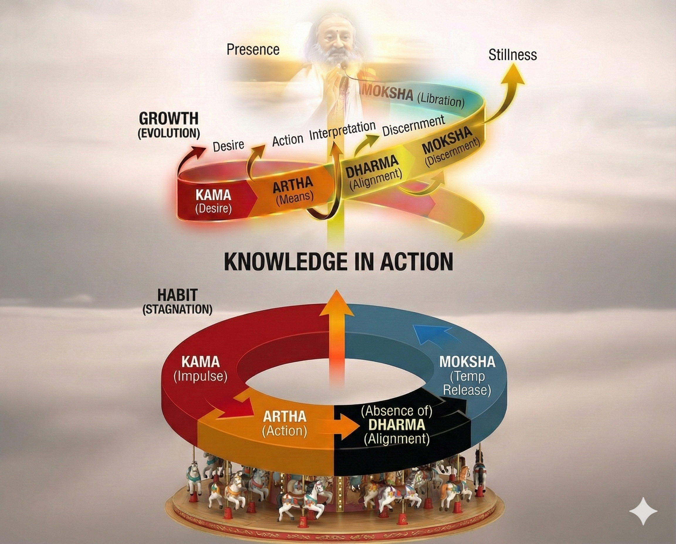Merry-Go-Round of Habit vs Spiral of Growth